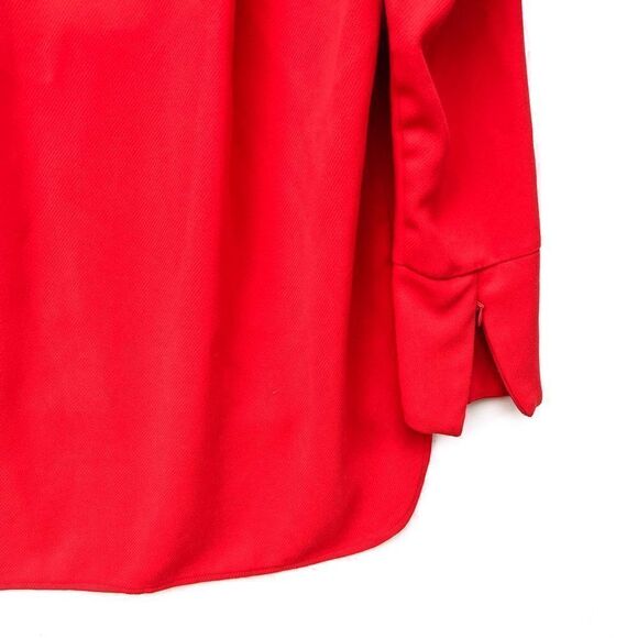 French Connection Orange Arrow Crepe Lone Sleeve V Neck Tunic Top - Picture 10 of 10